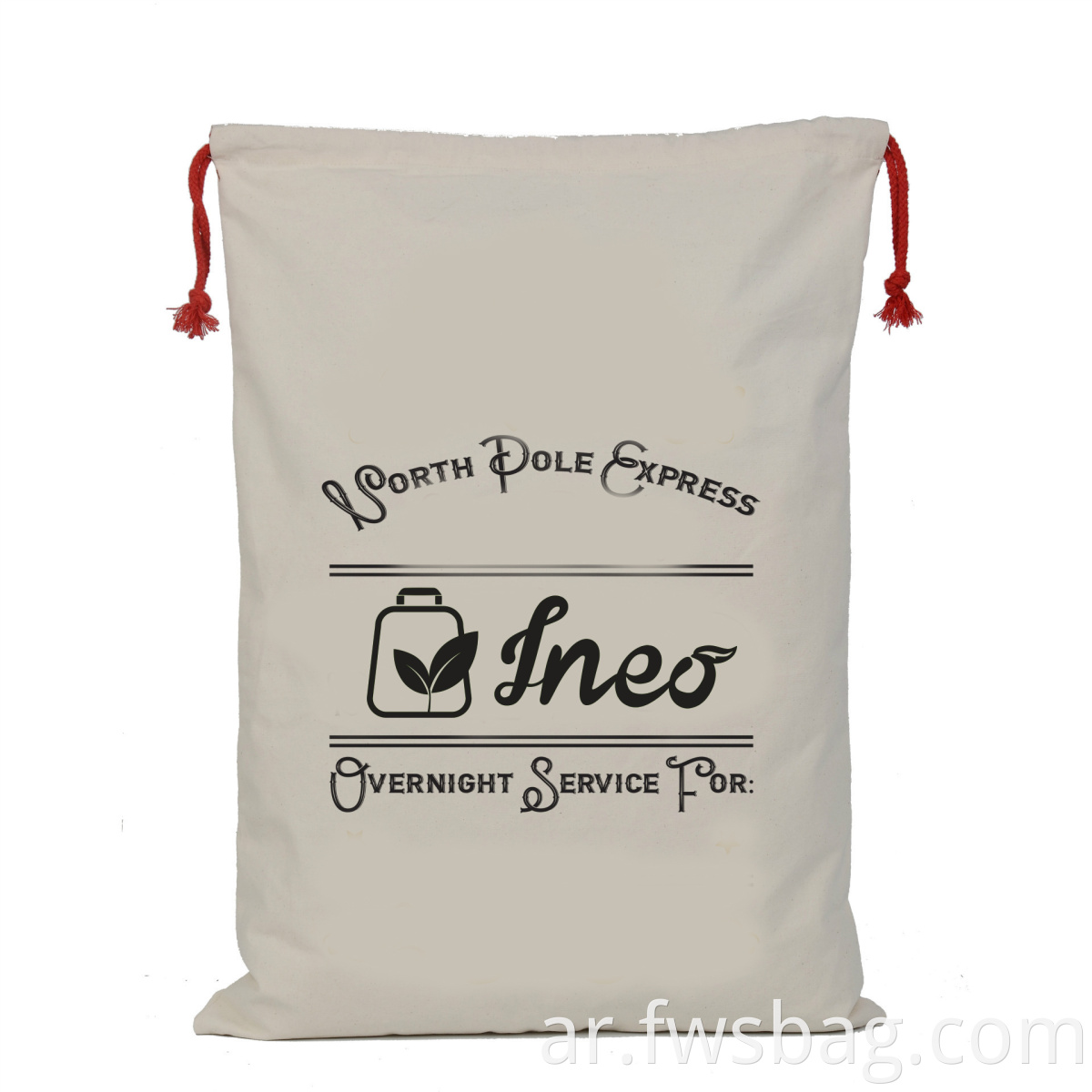 تصميم جديد Santa Sacks Gift Sublimation Cotton Canvas Canvas Bag Christmas